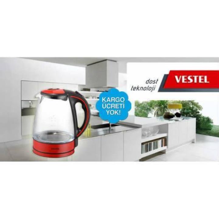 Vestel V-Brunch 2000 Glass 2200 W 1.7 lt Kapasiteli Su Isıtıcı Kırmızı   Yorumları