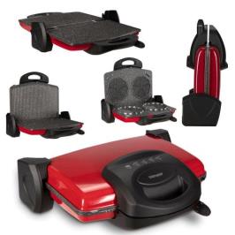 GoldMaster Trihot IN-7464 3in1 1750 W Kırmızı Granit Waffle Izgara Tost Makinesi