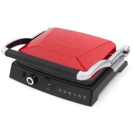 King  K 462 Granit 1800 W 6 Adet Pişirme Kapasiteli Teflon Çıkarılabilir Plakalı Izgara ve Tost Makinesi Kırmızı 