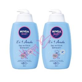 Nivea Baby Saç ve Vücut 2x750 ml Bebek Şampuanı