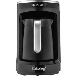 Schafer KahveKeyfi 500 W 500 ml 4 Fincan Kapasiteli Türk Kahvesi Makinesi Siyah