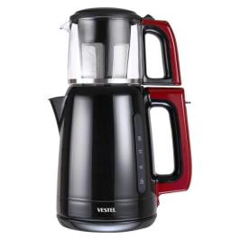 Vestel Sefa 3000 BD 1700 W 0.9 lt Demleme Çay Makinesi Siyah-Bordo
