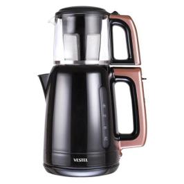 Vestel Sefa 3000 Rs 1700 W 0.9 lt Demleme 1.9 lt Su Isıtma Kapasiteli Çay Makinesi Siyah-Pembe