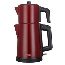 Vestel Sefa 6000 BD 1800 W 1.1 lt Demleme Çay Makinesi Siyah-Bordo